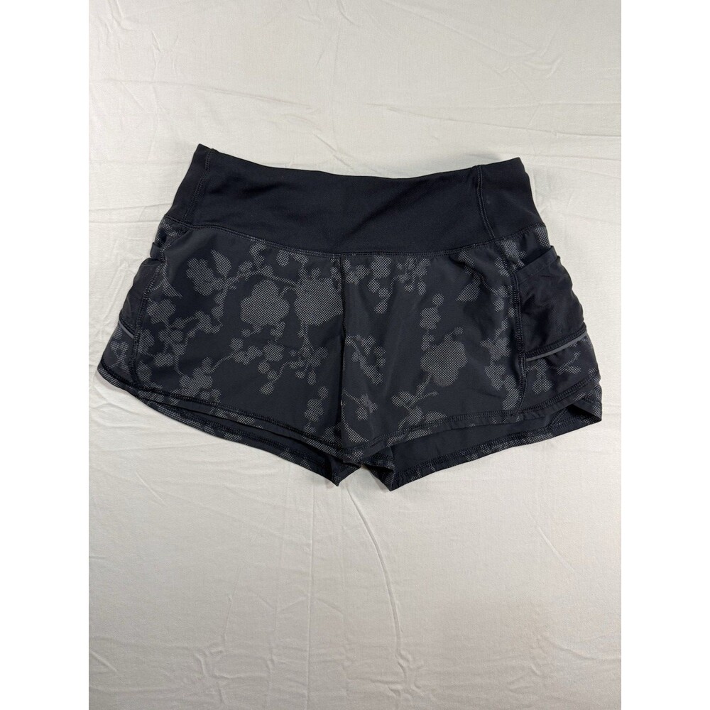 Athleta Women’s XXS Floral Printed Athletic Shorts – Black – Activewear